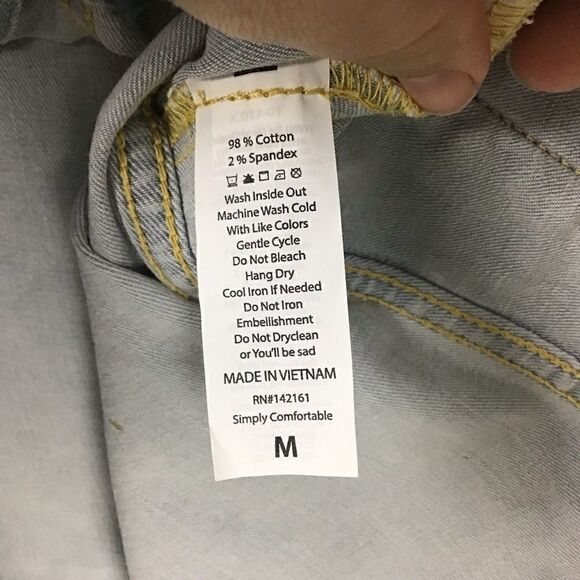 LulaRoe Denim Jacket Jaxon Longer Distressed Bleached Jean Jacket, Size Medium‎ - Picture 6 of 8